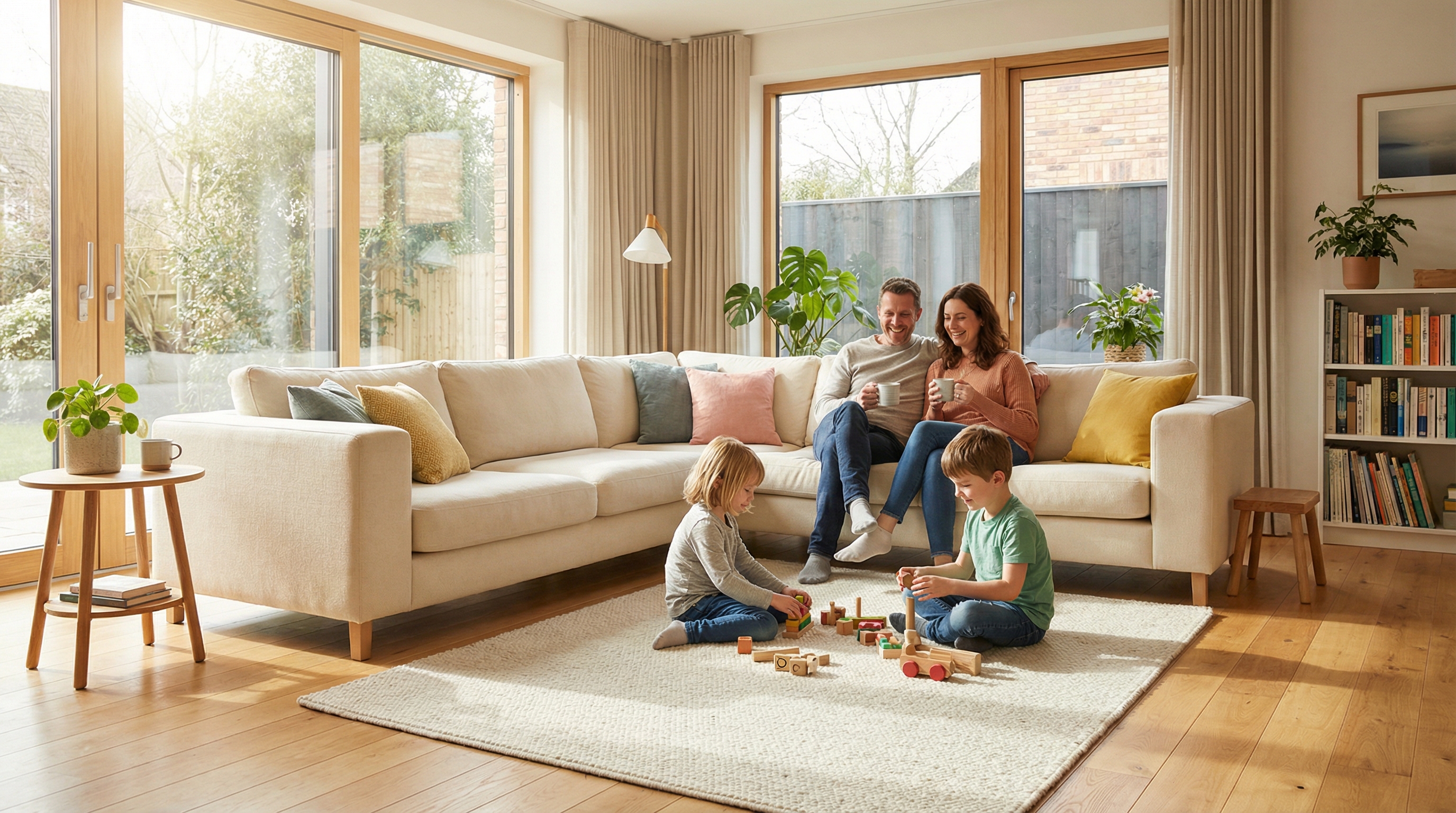 Happy family in pest-free home